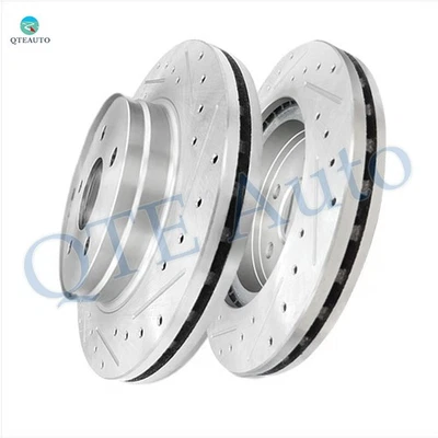 Front 336mm Drilled Slotted Disc Brake Rotors For 2011-2018 RAM 1500 - Image 1 of 4