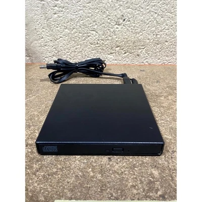 Black Ultra Thin External Compact Disc Drive USB Plug & Play Portable w/ Cables - Image 1 of 4
