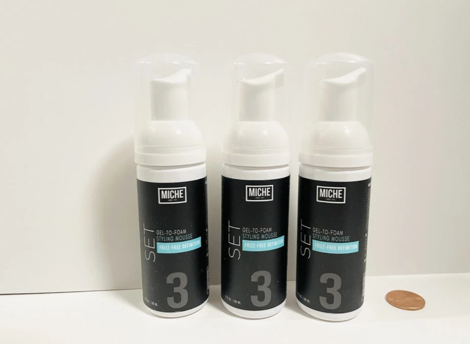 3 MICHE Set Gel to Foam Hair Styling Mousse 2 fl oz 60 mL travel size - Image 1 of 1