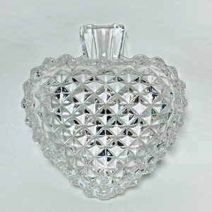 Vintage Crystal Cut Glass Trinket Nut Dish Ash Tray Spade Shape 4" - Picture 1 of 4