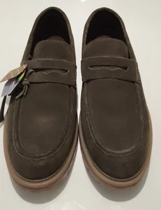 Thomas Crick Suede Leather Slip-on Penny Loafers Shoes Green Size uk 11 eu 45 - Picture 1 of 6