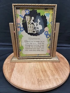 Vintage 1950's Motto Mother Poem In Wooden Swing Frame 8.5x7 - Picture 1 of 6