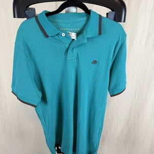 Aeropostale A87 Mens Medium Polo Short Sleeve Teal  W Black Trim Style 6169 NWT - Picture 1 of 4