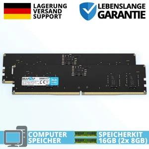 16GB (2x 8GB) DDR5 RAM PC5-4800B-UB0-1010-XT 4800 MHz DIMM 1Rx16 1.1V CL40 - Bild 1 von 1