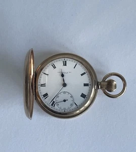 Antique Full Hunter Pocket Watch Rolled Gold Elgin Russell Thomas 1900 Working - Picture 1 of 16