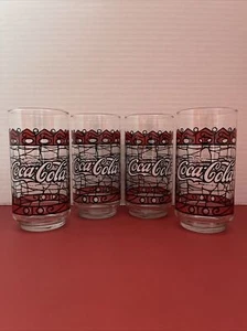 4 seltene Coca Cola 16 Unzen Vintage Buntgläser rot schwarz neu aus versiegeltem Etui - Bild 1 von 12
