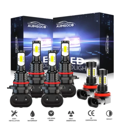 For Mitsubishi Lancer 2008-2017 White LED Headlights + Fog Light Bulbs Combo Kit - Image 1 of 4