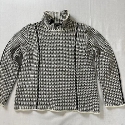 Suéter de sauce para mujer cuello falso grueso tejido suéter negro marfil talla mediana Foto 1 de 4