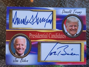 Donald Trump & Joe Biden Iconic Ink Facsimile Dual Cut Autographs Auto Card - Picture 1 of 2