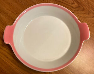 Vintage! Arabia Of Finland Pink Ribbons Individual Casserole Dish 8in