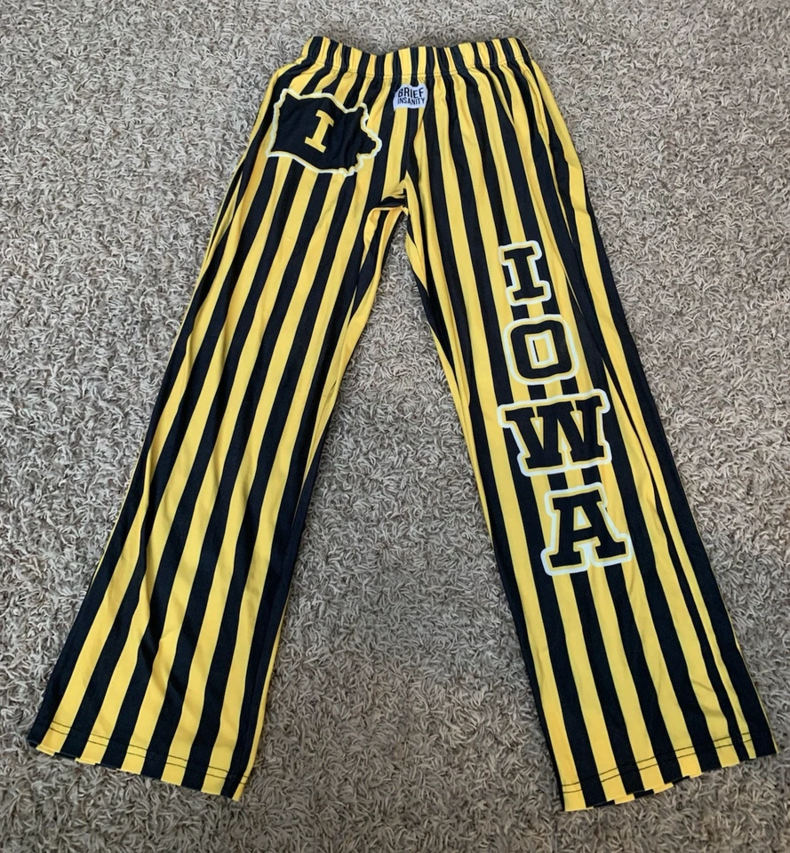 Striped Pajama Pants Black & Gold/Yellow Iowa Brief Insanity Women's Size Small - Image 1 of 4