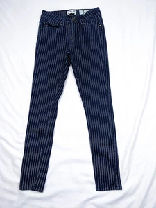 Indigo Rein Ankle Womens Size 3 Blue Pinstripe Jeans Low Rise Dark Wash Denim - Picture 1 of 8