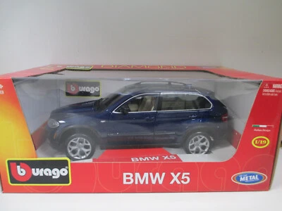 BMW X5 4.8i V8 Bleu Blue Blau par BURAGO DIAMOND 110001 au 1/19 NO 1/18 - Photo 1/4