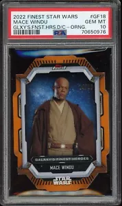 2022 Star Wars Finest Mace Windu Galaxy's Heroes GF-18 Orange Die Cut /25 PSA 10 - Picture 1 of 2