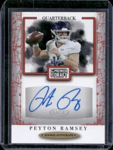 Peyton Ramsey 2021 Sage Premier Draft Red Border Auto Autograph Rookie - Picture 1 of 3