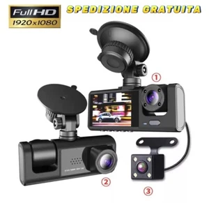 DASH CAM FULL HD DVR CON RETROCAMERA PARCHEGGIO TELECAMERA AUTO VISIONE NOTTURNA - Foto 1 di 8