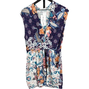 Three Days Floral Mini Dress Blue M - Picture 1 of 3