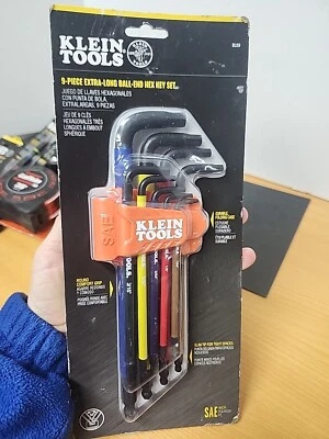 Klein Tools BLS9 Color-Coded Extra-Long L Style Hex Key Caddy Set, SAE, 9-Piece - Image 1 of 4