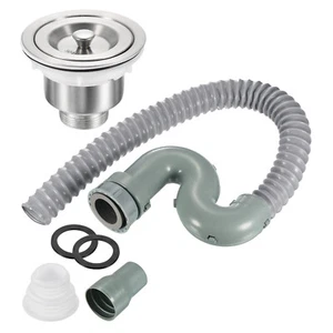 Sink Stopper Bathroom Drain Filter Plug w 80cm Pipe for Basin without Overflow - Picture 1 of 6