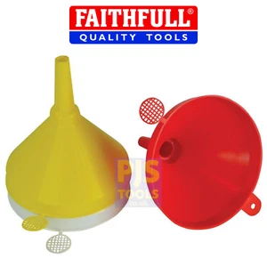 Faithfull FAIAUFUNNEL3 150mm 6inch plastic funnel set of 3 with removable filter - Picture 1 of 1
