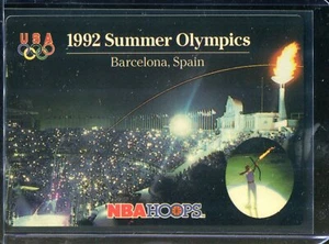 1992 Skybox NBA Hoops 1992 Summer Olympics USA Team Barcelona Spain Plastic Card - Picture 1 of 2