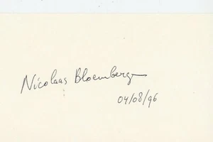 1981 Nobel Prize winner for Physics - Nicolaas Bloemberger and his autograph  - Picture 1 of 1