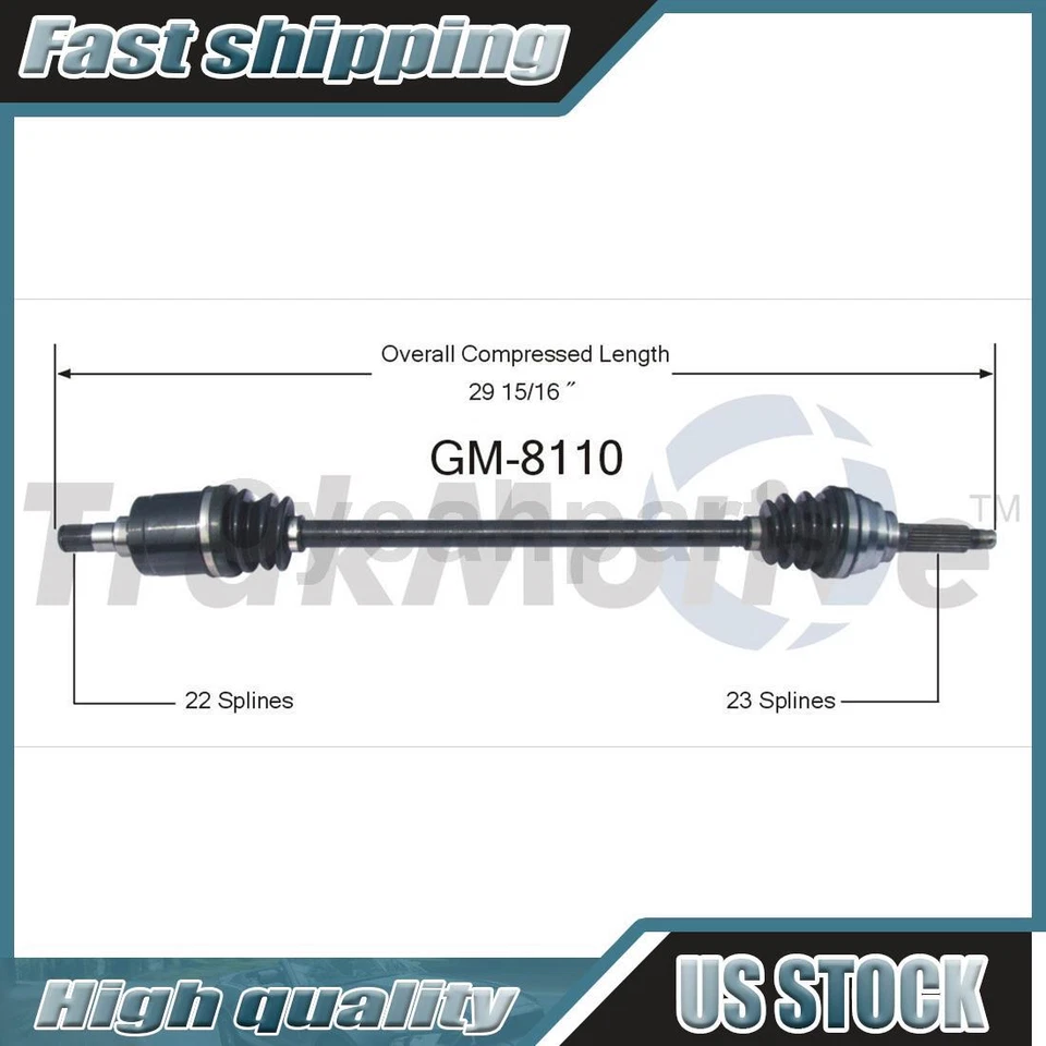 1 шарнирная половина вала передней правой пассажирской оси CV подходит для Chevrolet Sprint 1985 1986 годов выпуска - Изображение 1 из 1