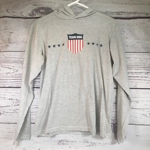 United States Olympic Committee Team USA Longsleeve Gray Hooded Shirt womens L - Picture 1 of 4