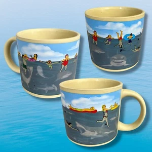 Shark! Heat Sensitive Coffee Mug Unemployed Philosophers Guild 10oz Ceramic Cup - Picture 1 of 22