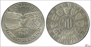 Austria 50 Schilling 1963 / Union conTirol / 20 gr. plata S/C KM02894 - Picture 1 of 1