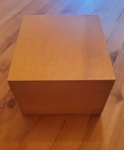PSI Napa CA Wood Box 10x9x6.5 Hinged Dovetail Joints Holds 5 x 8 Recipe Cards - Picture 1 of 13