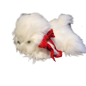 JINGLE PUP langhaariger Plüsch Schäferhund liegend Vintage 90er Transform Geschenk - Bild 1 von 15