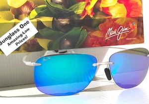 NEW Maui Jim HIKINA Matte Crystal POLARIZED Hawaii Blue Lens Sunglass B445-05CM - Picture 1 of 18