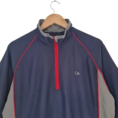 Giacca Da Golf Impermeabile Colin Montgomery 1/4 Cerniera Pullover Uomo Grigio Navy Medio • 26.59€