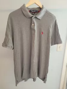 US POLO ASSN Herren Grau Baumwolle Kragen Kurzarm Poloshirt Größe 2XL - Bild 1 von 5