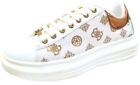 Guess Vibo White Metallic Brown Womens Leather Trainers