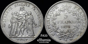 FRANCE, Third Republic, 5 Francs 1875 K, Bordeaux, aXF