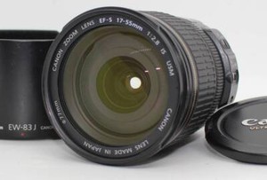 Canon EF-S 17-55mm f/2.8 IS USM Lens with cap hood tested black EW-83 J 