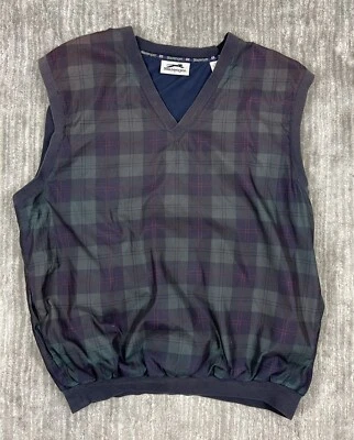 Colete Slazenger Masculino Grande Xadrez Golfe Sem Mangas Decote V Logotipo Fecho Elástico - Imagem 1 de 4