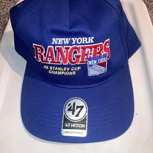 Herren '47 Blau New York Rangers 4X Stanley Cup Champions Elfmeter Box Anhängerkupplung - Bild 1 von 4