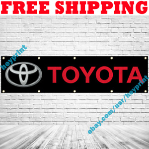 Toyota Car Banner Flag 2x8 ft Car Racing Show Garage Wall Decor Sign 2021 NEW