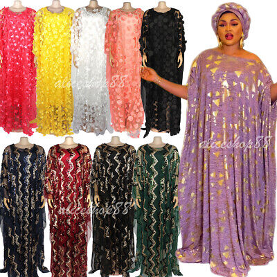 Le Donne Africane Dashiki Kaftano Tunica Caftano Loose Marocchino Jilbab Maxi Dress • 40.28€