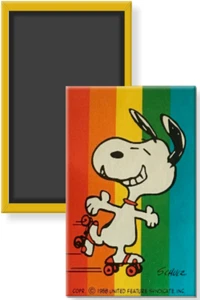 Peanuts Snoopy Beagle on Roller Skates Rainbow Image Refrigerator Magnet 2 x 3 - Picture 1 of 3