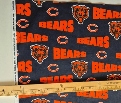 NFL CHICAGO BEARS 100%  COTTON FABRIC  FAT QUARTER   19X30 INCHES SOLD AS IS - Image 1 of 2