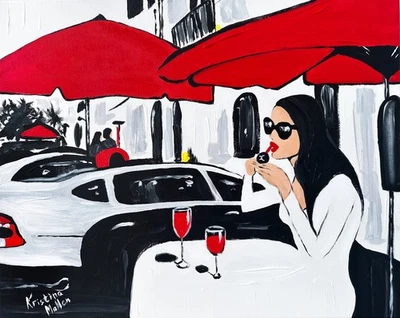 Pausa de batom, Kristina Mallen (impressão pop art giclée assinada à mão pelo artista) - Imagem 1 de 4