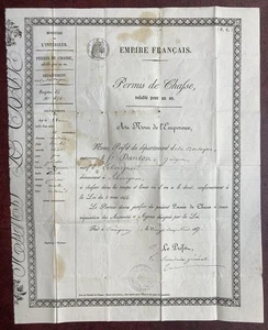 Permis de chasse 1857. Jacques Danton, d'Echourgnac. Dordogne. - Picture 1 of 4