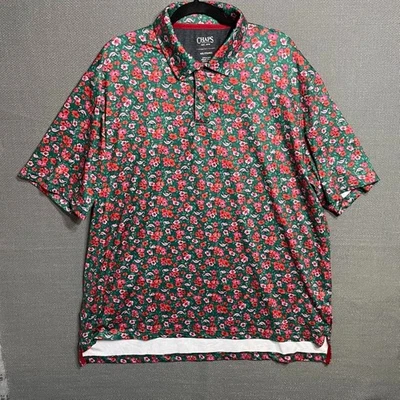 Chaps Men's Holiday Christmas Printed Performance Polo XXL Flamingos - Image 1 of 4