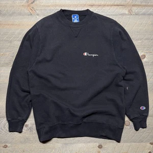 Sudadera De Colección Años 90 Campeón Adulto Grande Cuello Redondo Pullover Escritura Logo Negra EE. UU. - Imagen 1 de 15