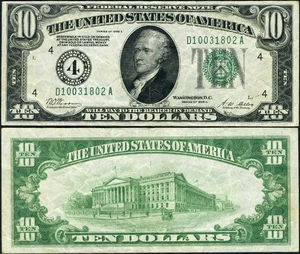 FR. 2001 D $10 1928-A Federal Reserve Note Cleveland D-A Block VF+ - Picture 1 of 3