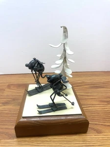 Rare Original FLEA, Greg Quayle Metal Sculpture Skiing With Tree - Picture 1 of 8